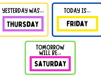 Days of the week Flashcards