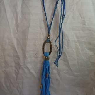 Adjustable T-Yarn necklace - Ocean Blue