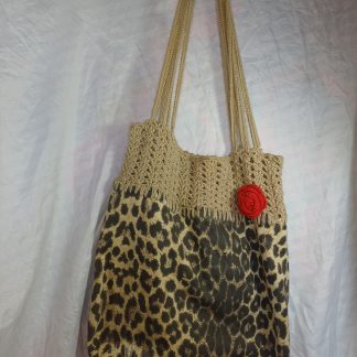 Leopard Sling with Rose Motif